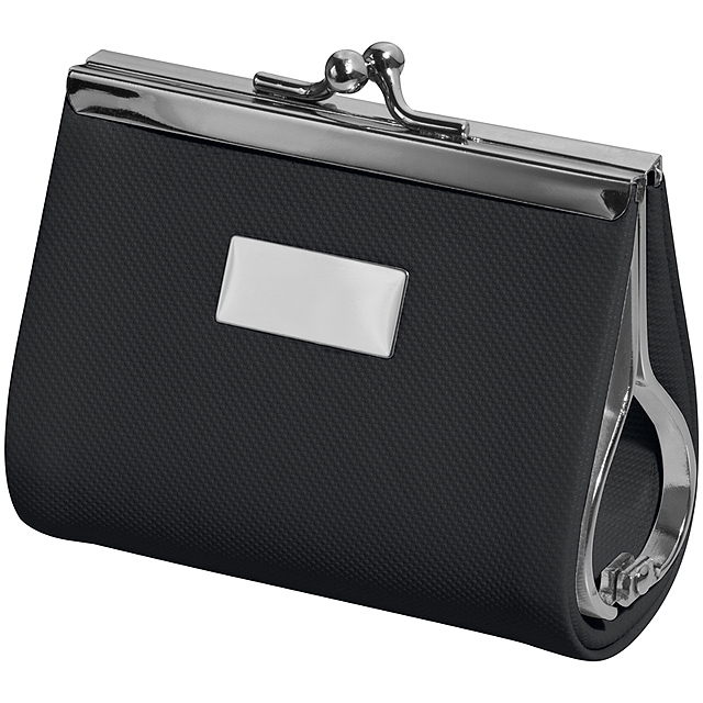 Beauty case with metal plate - black