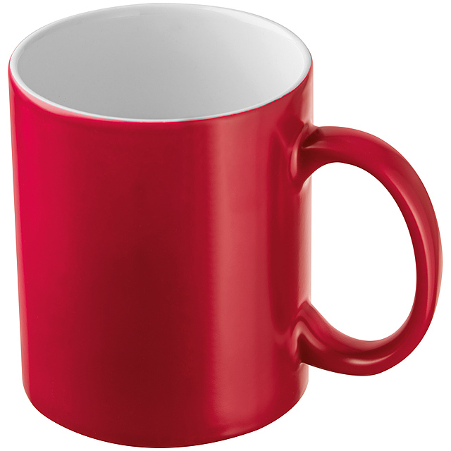 Ceramic coffee mug - red