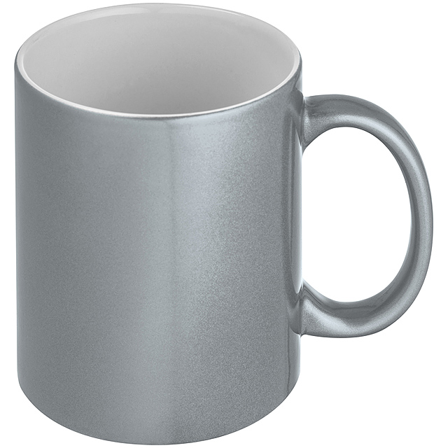 Metallic finish mug - silver