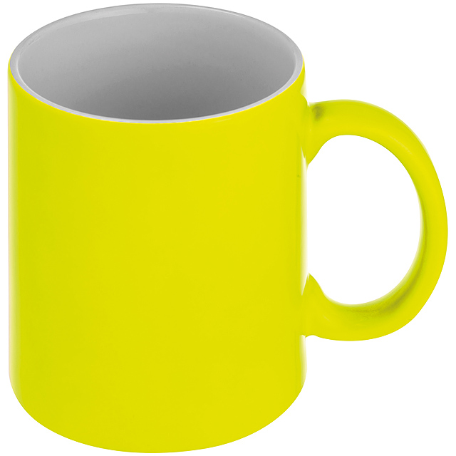 Kaffeetasse in Neonfarben - Gelb