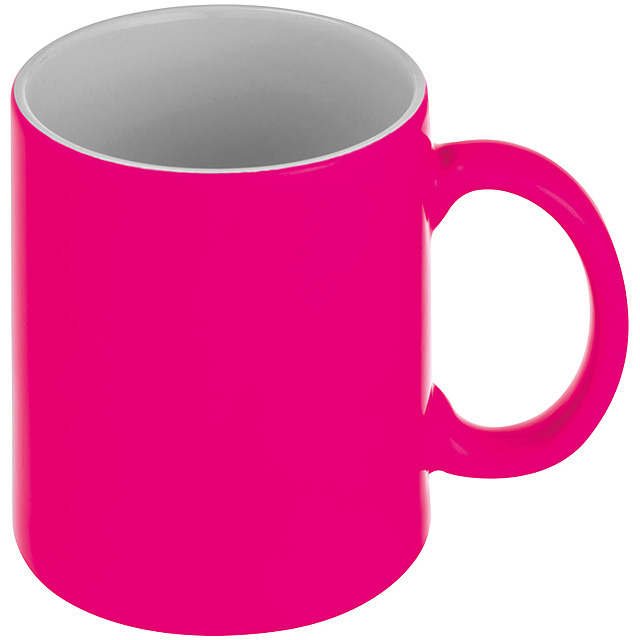 Kaffeetasse in Neonfarben - Rosa