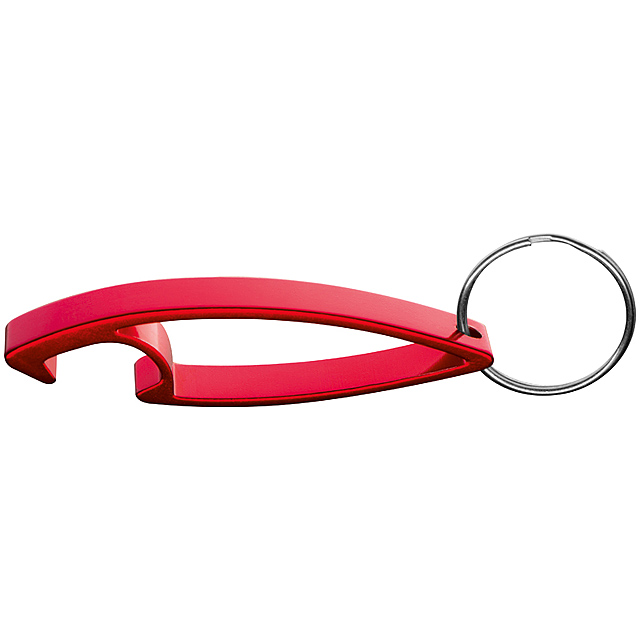 Keychain with bottle opener - red
