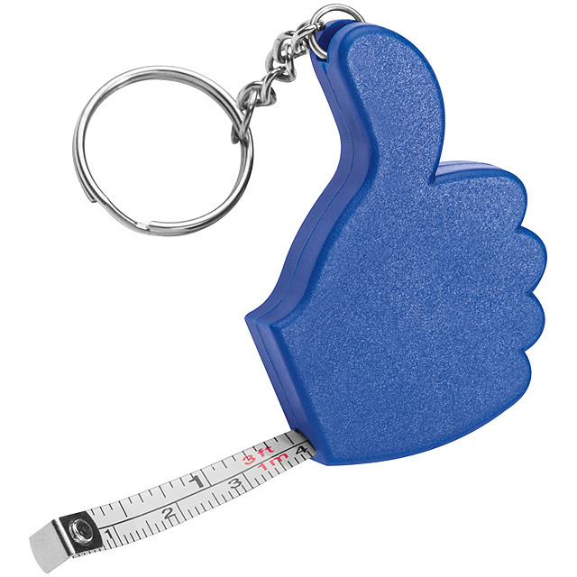 Keychain with measure tape - blue
