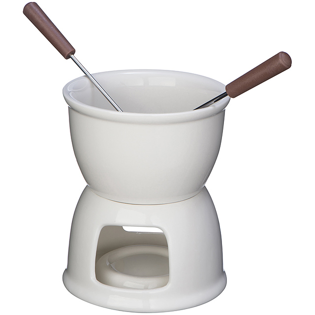 Chocolate fondue set - white