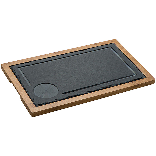 Serving Board, slate/wood - black