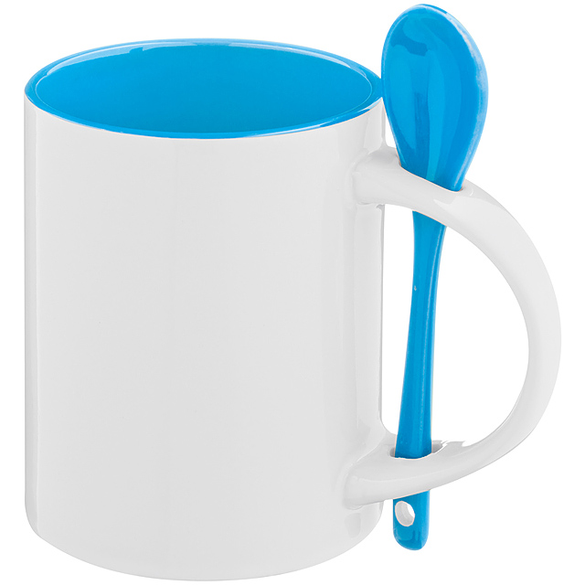 Tasse mit Löffel - blau