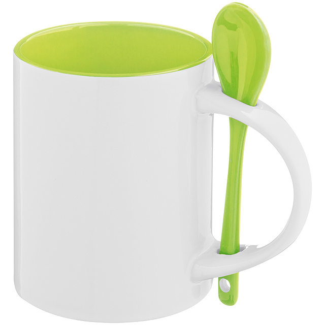 Mug with spoon - lime