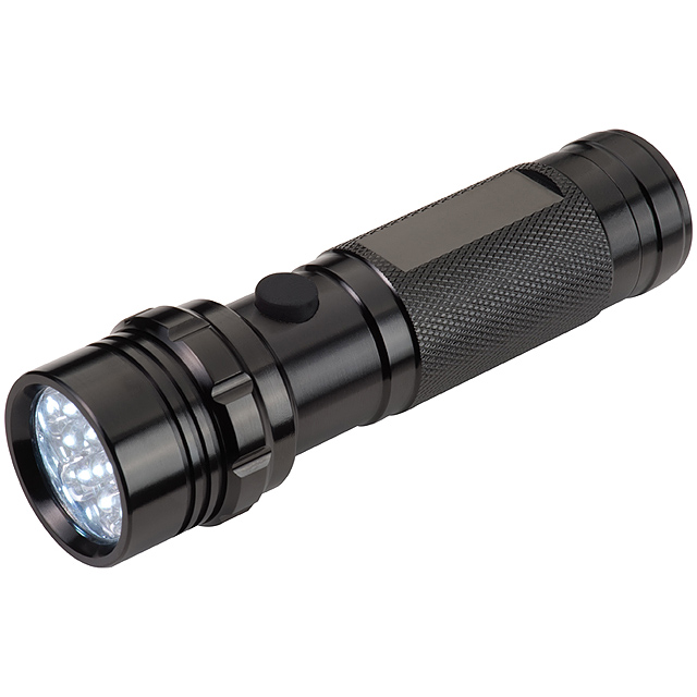 Taschenlampe mit 14 LED in Box - schwarz