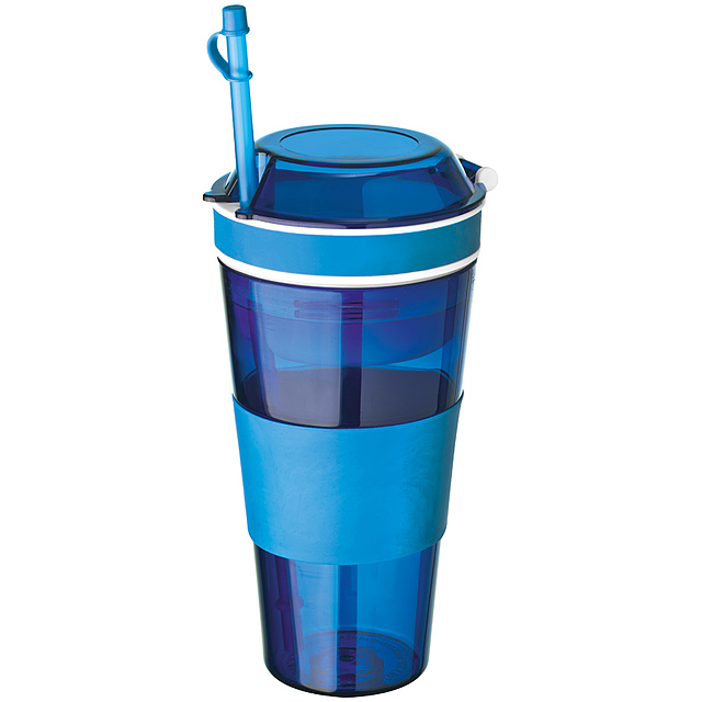Mug with snack compartment 550ml - blue