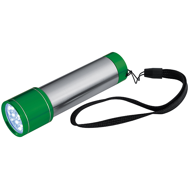 Stainless steel torch with coloured  endings - green