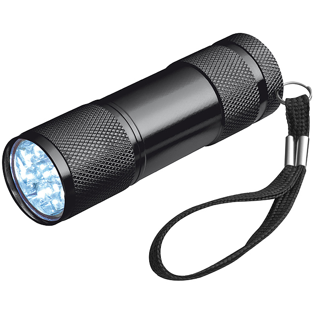 Torch with 3 batteries in a box - black