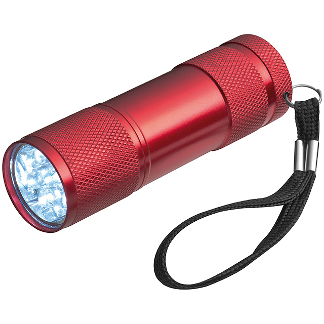 Taschenlampe mit 3 Batterien in einer Box - Rot