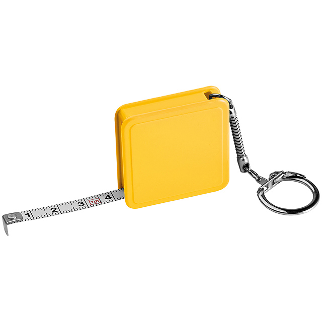 1 meter steel measuring tape - yellow