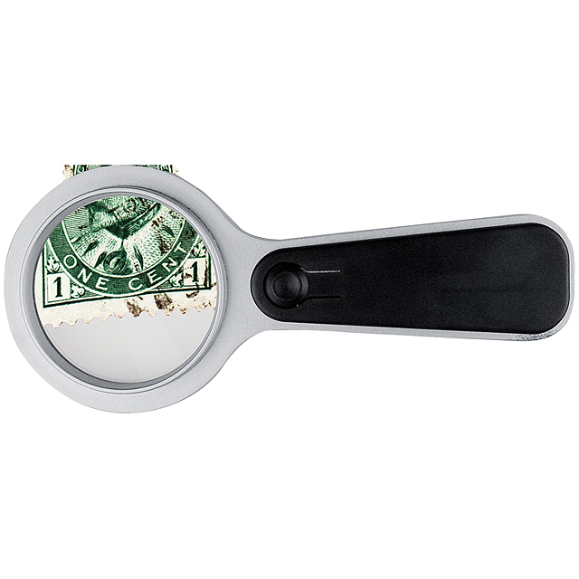 Plastic magnifier with white LED - black