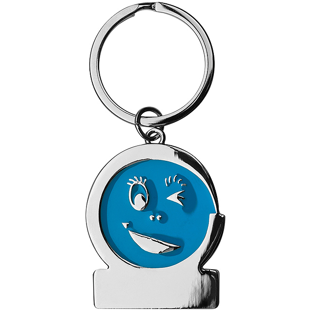 Schlüsselanhänger Gesicht - blau