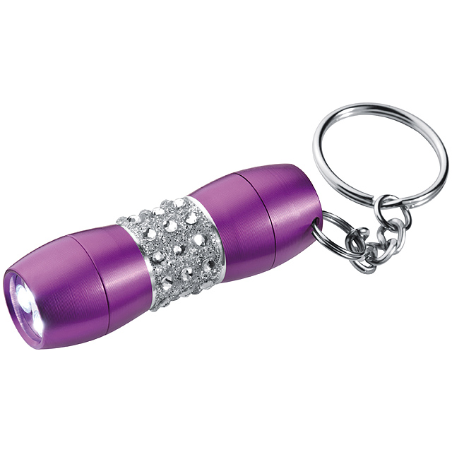 Mini Taschenlampe mit Glitzersteinchen - Violett