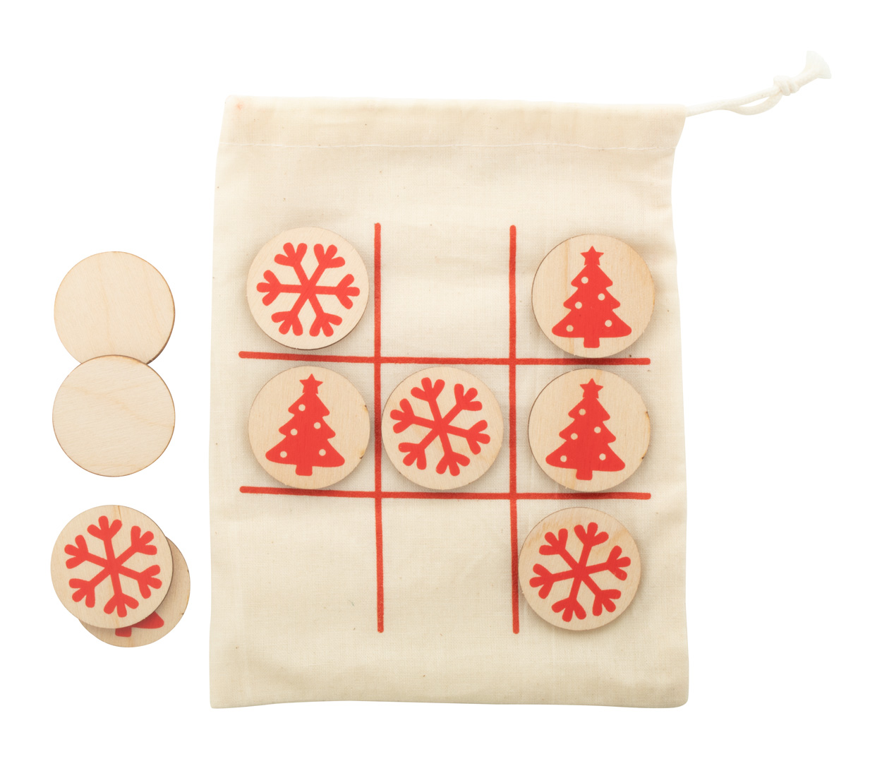 OXO Xmas tic-tac-toe, snowflakes & Christmas tree - beige