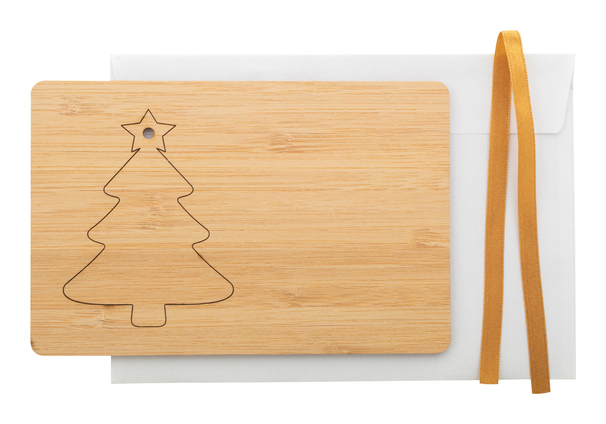 BooCard Christmas card, tree - beige