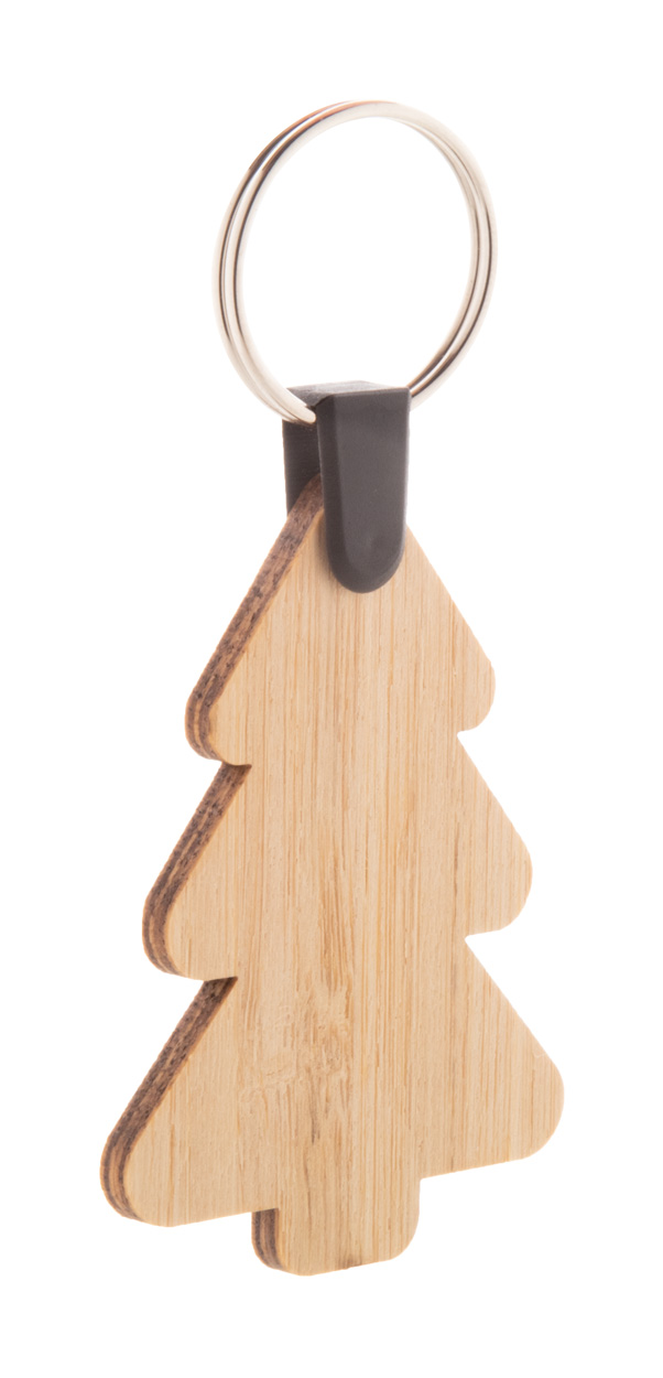 Fjerny vánoční přívěšek na klíče, stromeček - béžová