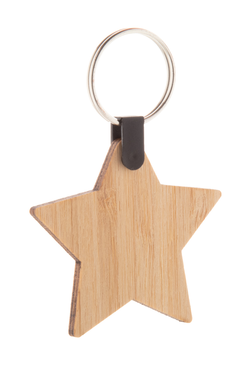 Fjerny Christmas key chain, star - beige