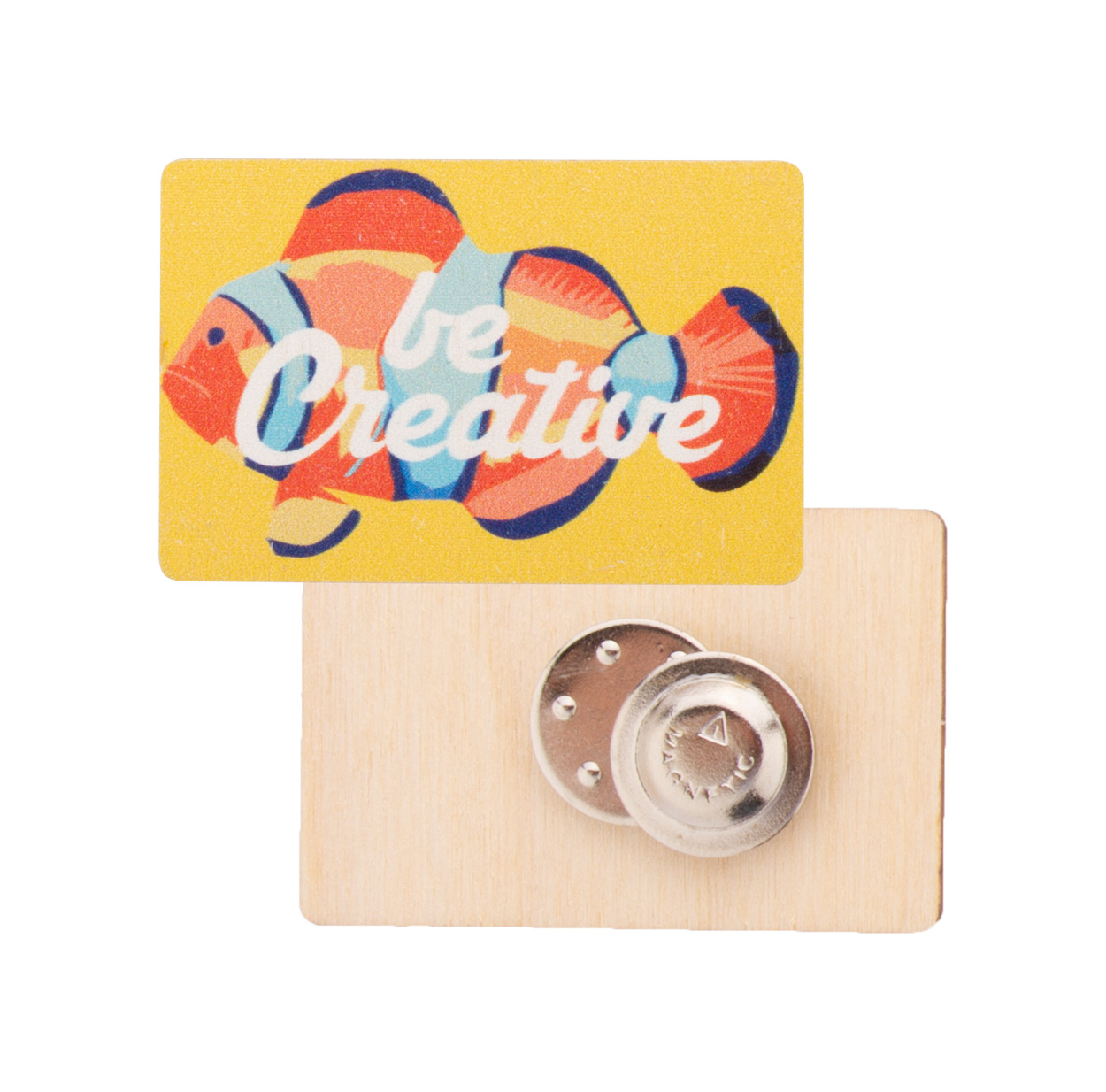 WooBadge odznak s magnetem na zakázku - béžová