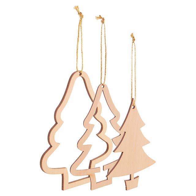 Tripine set of Christmas ornaments - beige