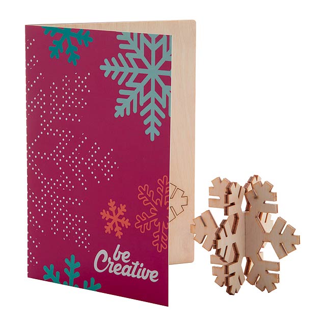 CreaX Christmas card, snowflake - beige