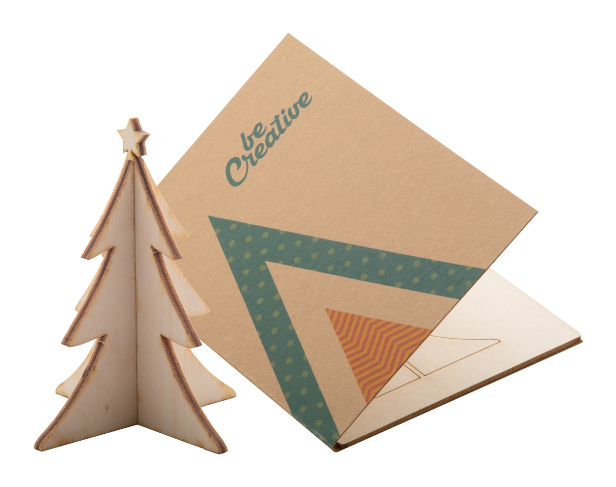 Creax Eco Christmas card, tree - beige