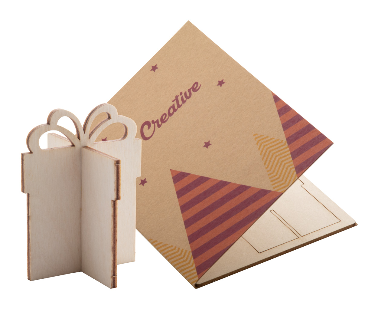 Creax Eco Christmas card, gift - beige