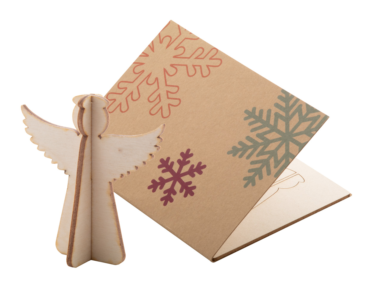 Creax Eco Christmas card, angel - beige