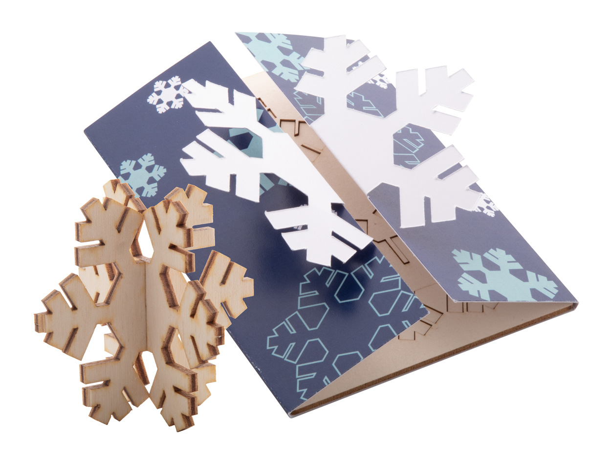 Creax Plus Christmas card, snowflake - beige