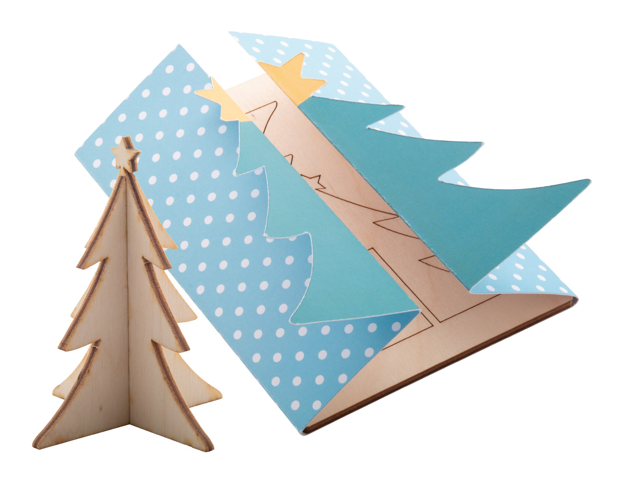 Creax Plus Christmas card, tree - beige