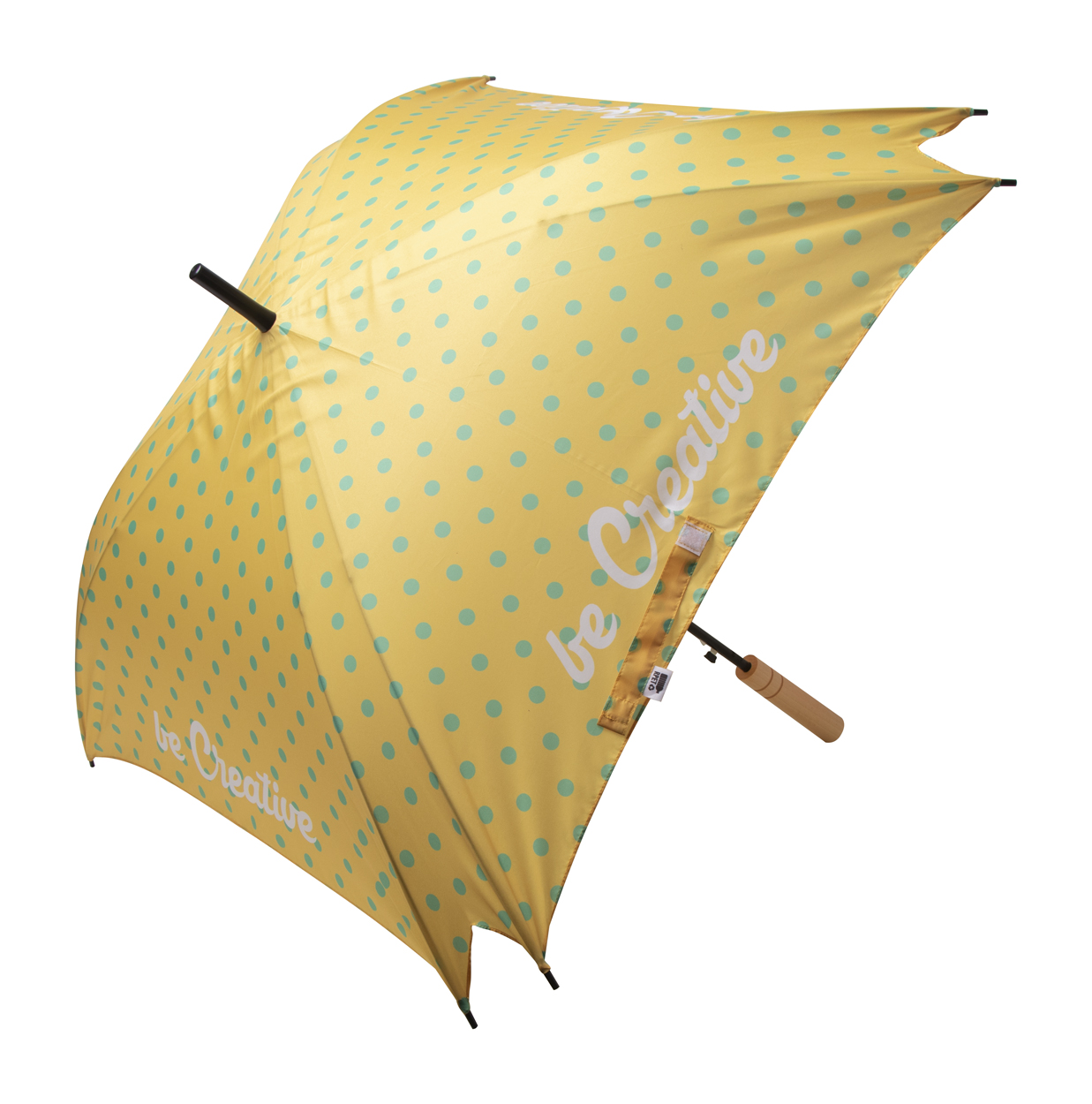 CreaRain Square RPET maßgefertigter Regenschirm - Weiß 