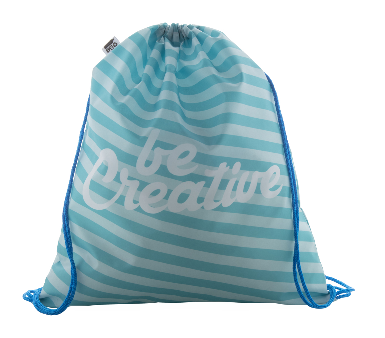 Custom made CreaDraw RPET drawstring bag - blue