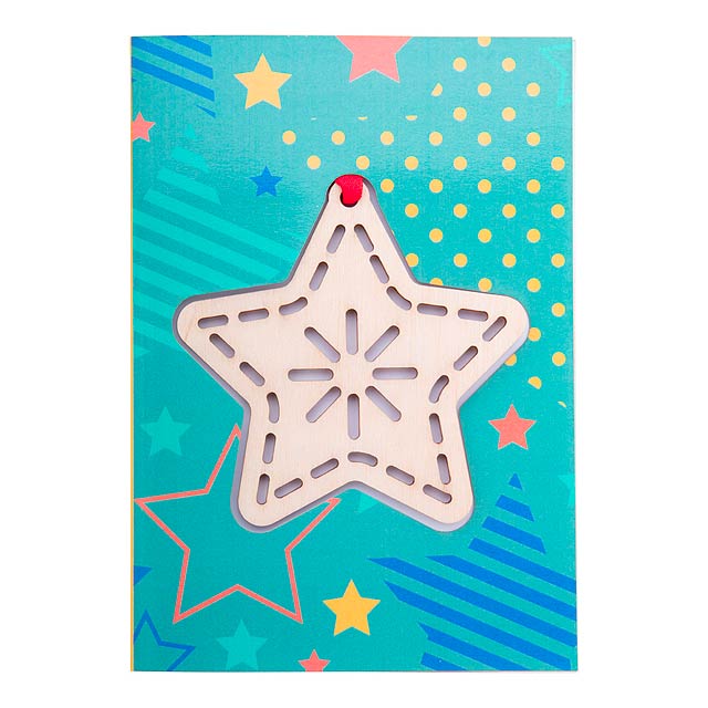 TreeCard Christmas card, star - beige