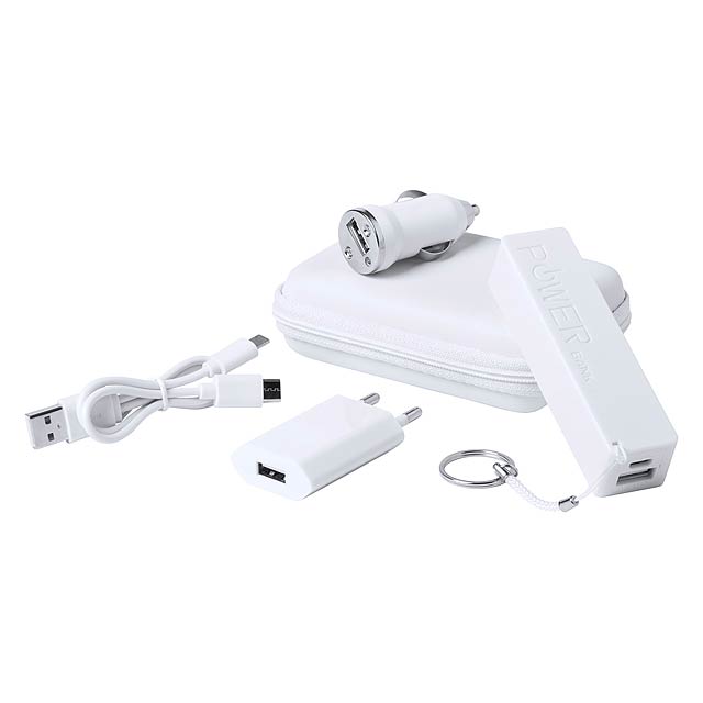 Dutian sada USB nabíječka a power banka - biela