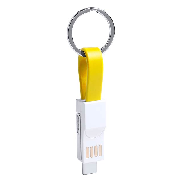 Hedul keychain with USB charging cable - yellow
