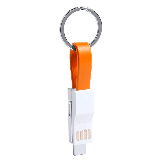 Hedul keychain with USB charging cable - orange