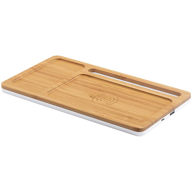Tankul organizer with wireless charger - wood