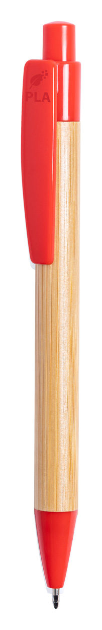 Heloix bambusové kuličkové pero - červená