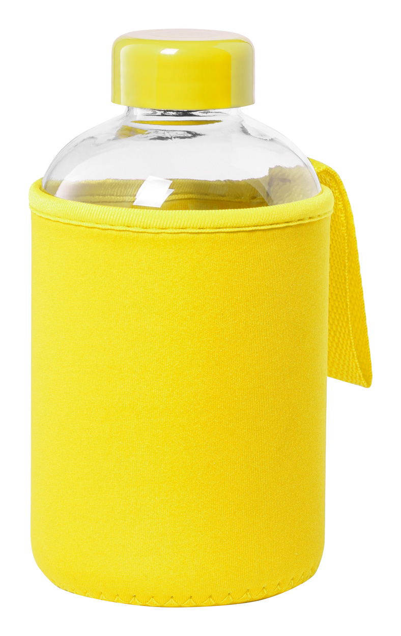 Flaber glass sports bottle - yellow