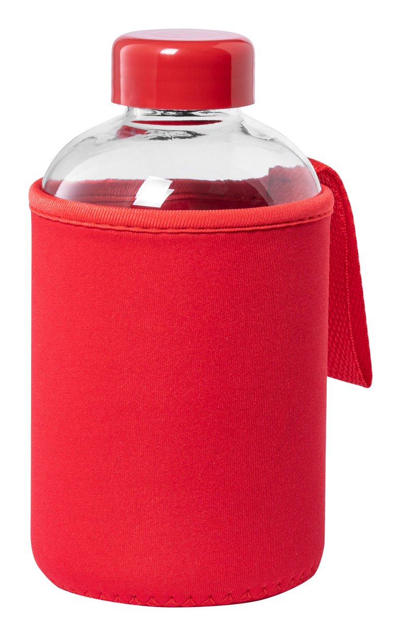 Flaber glass sports bottle - red