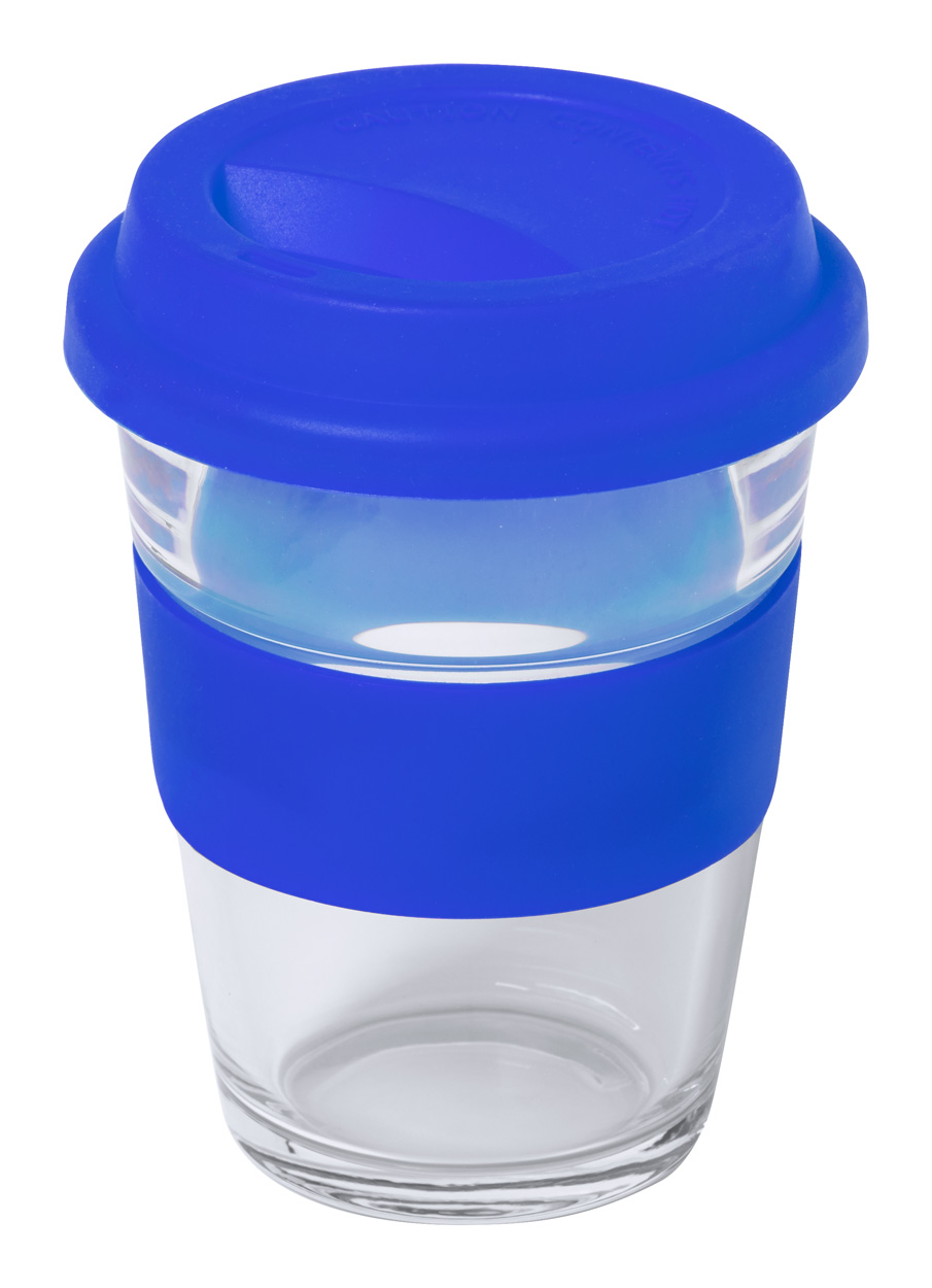 Durnox glass travel mug - blue