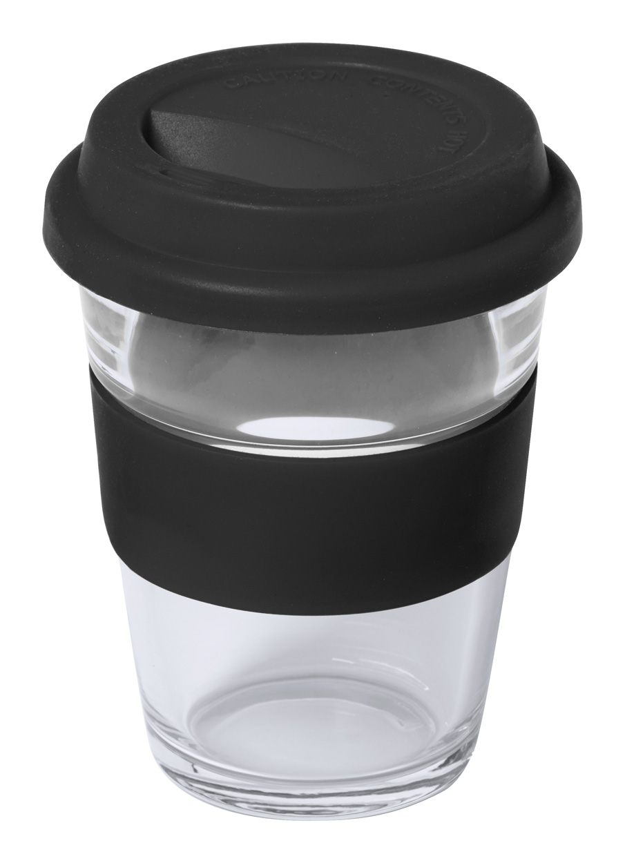 Durnox glass travel mug - black