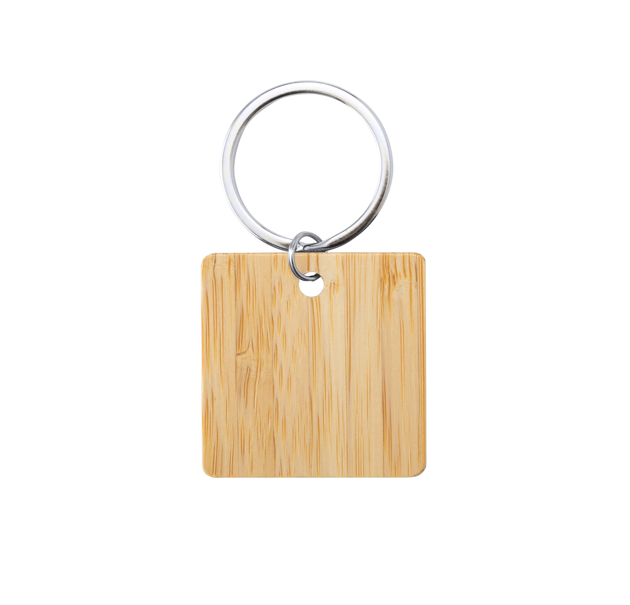 Sonek round bamboo keychain - beige