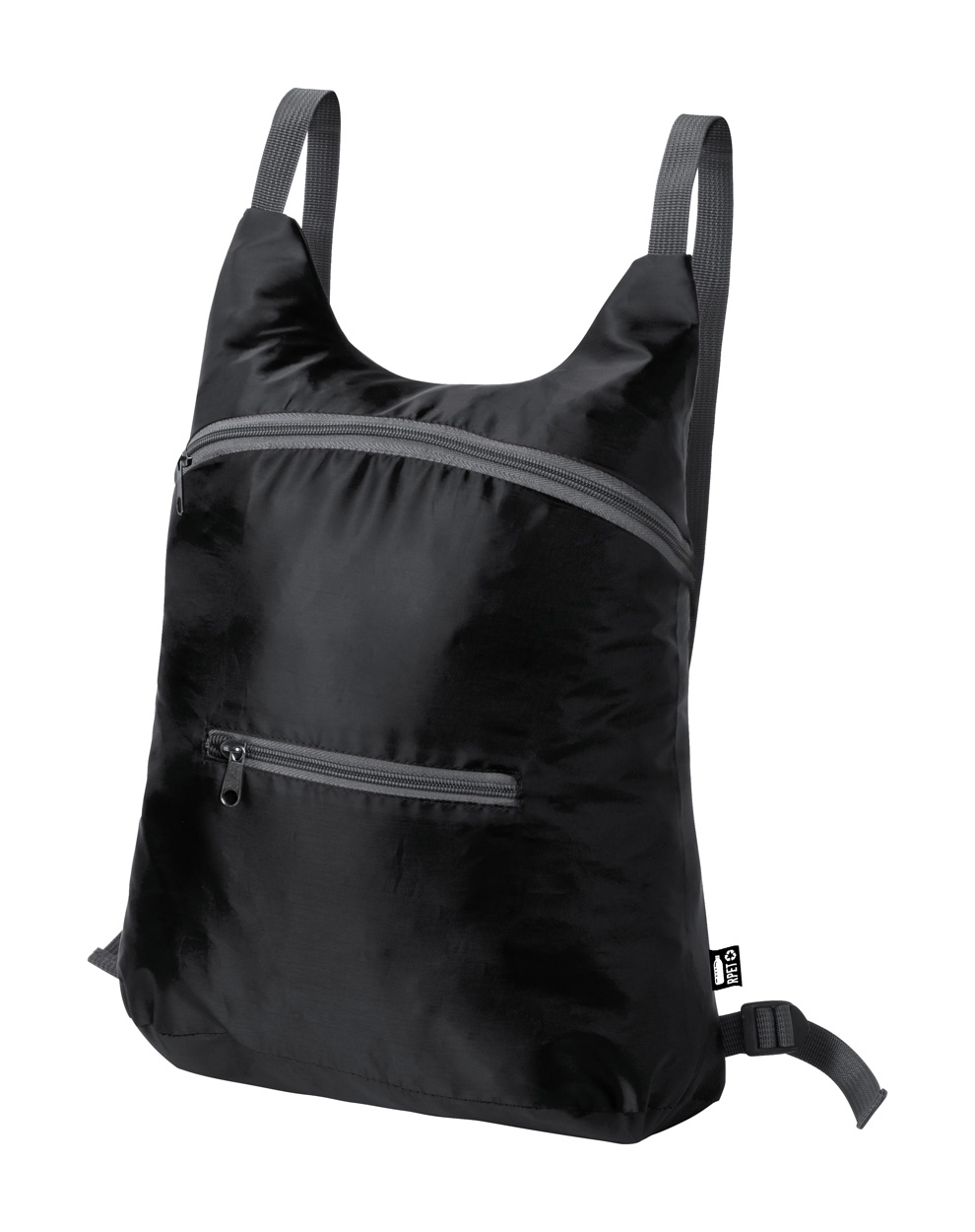 Brocky folding RPET backpack - black