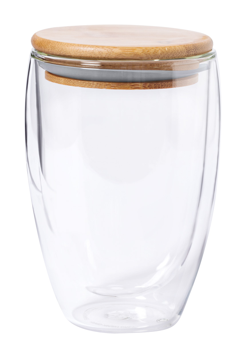 Tobby glass thermo mug - transparent