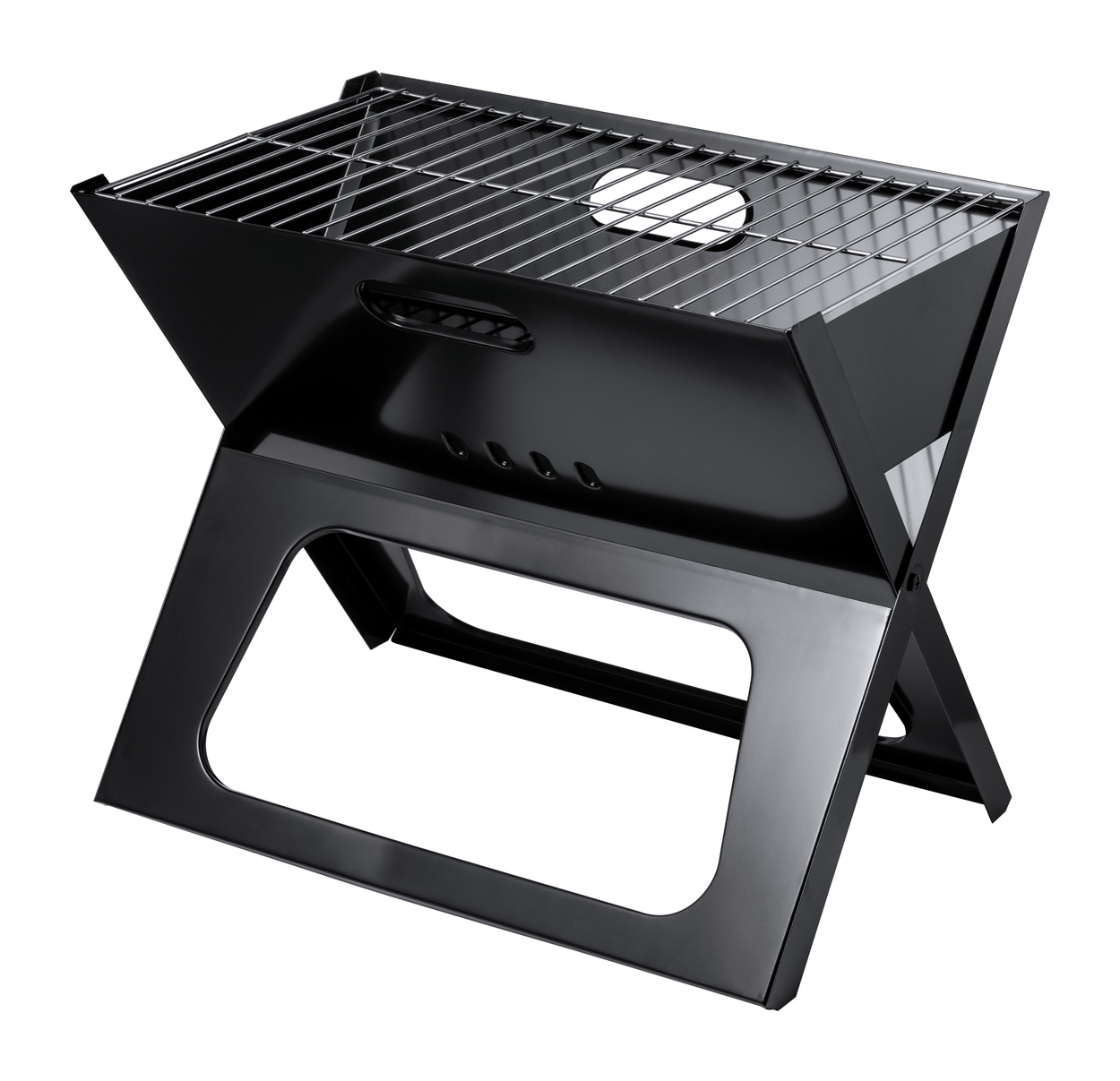 Hermut folding BBQ grill - black