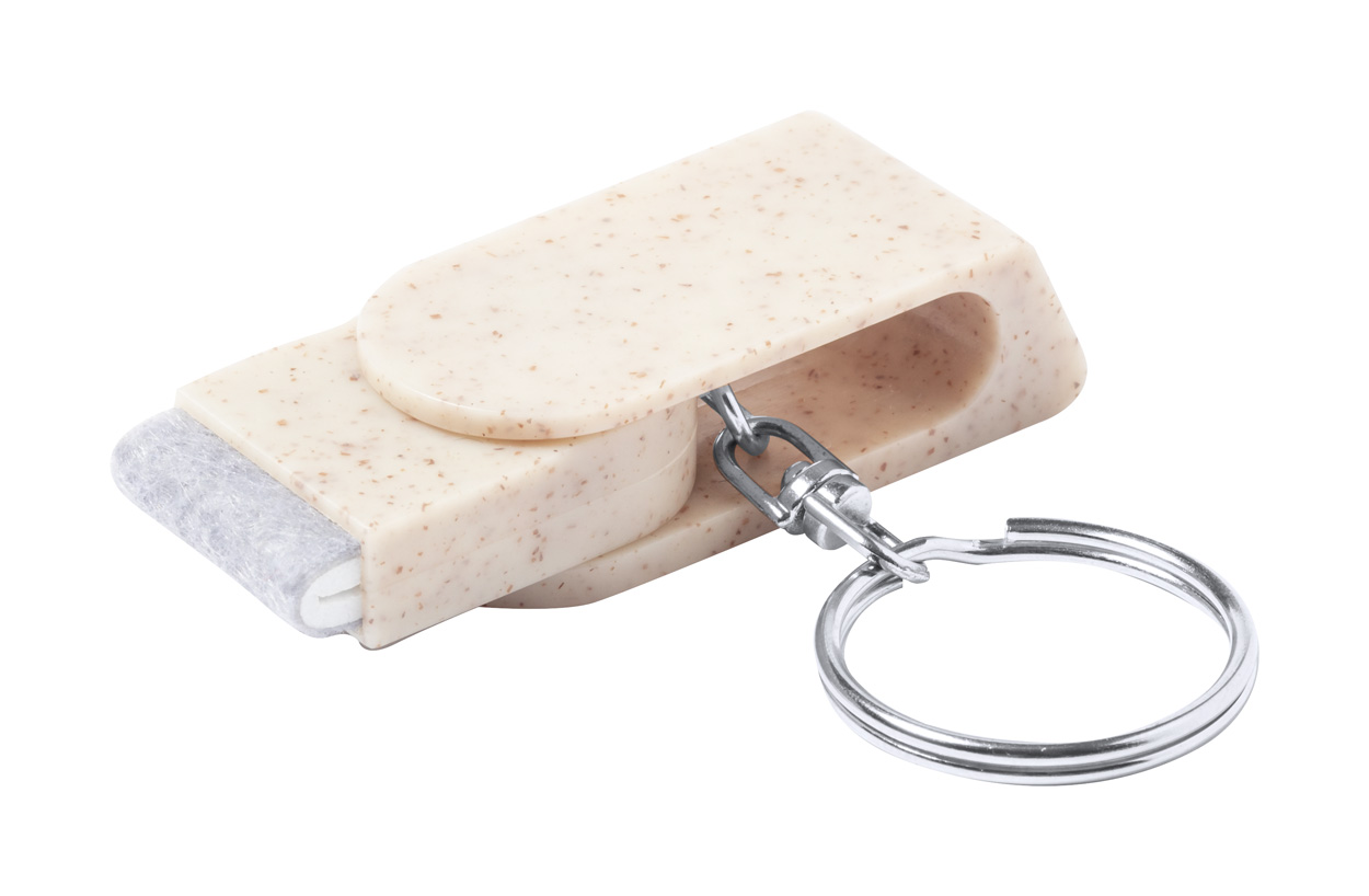 Peix key chain with mobile phone stand - beige