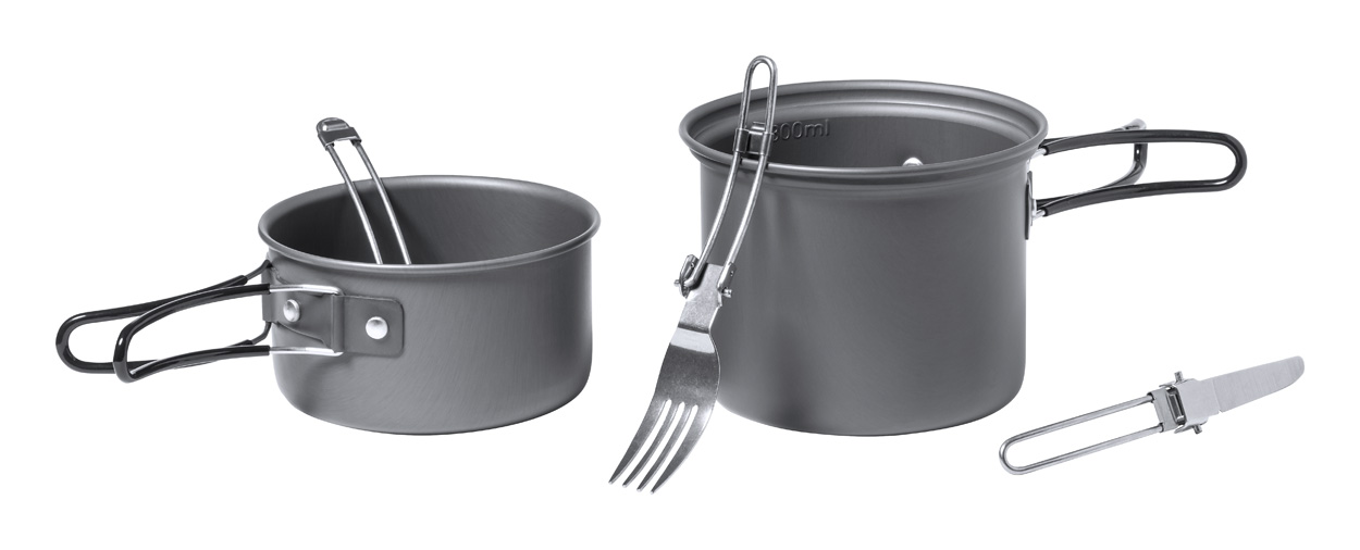 Sondic cutlery and eschus for camping - schwarz